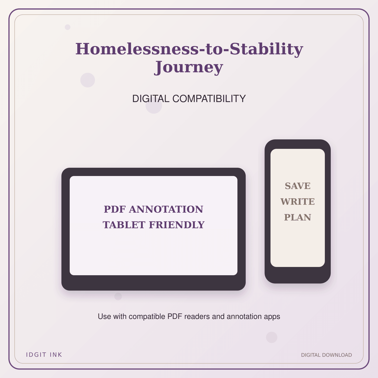 Idgit Ink Homelessness-to-Stability Journey deluxe journal and planner bundle — tablet and pdf annotation compatibility