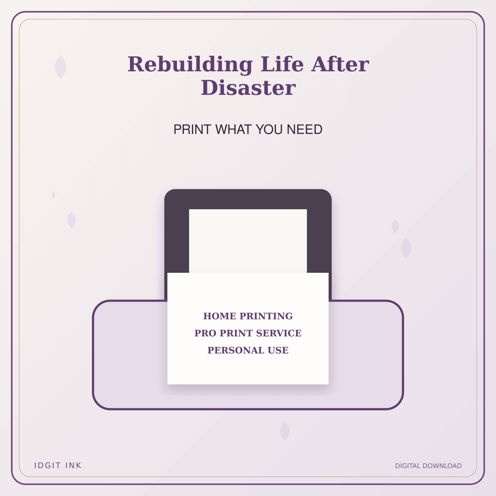 Idgit Ink Rebuilding Life After Disaster deluxe journal and planner bundle — home and professional printing information