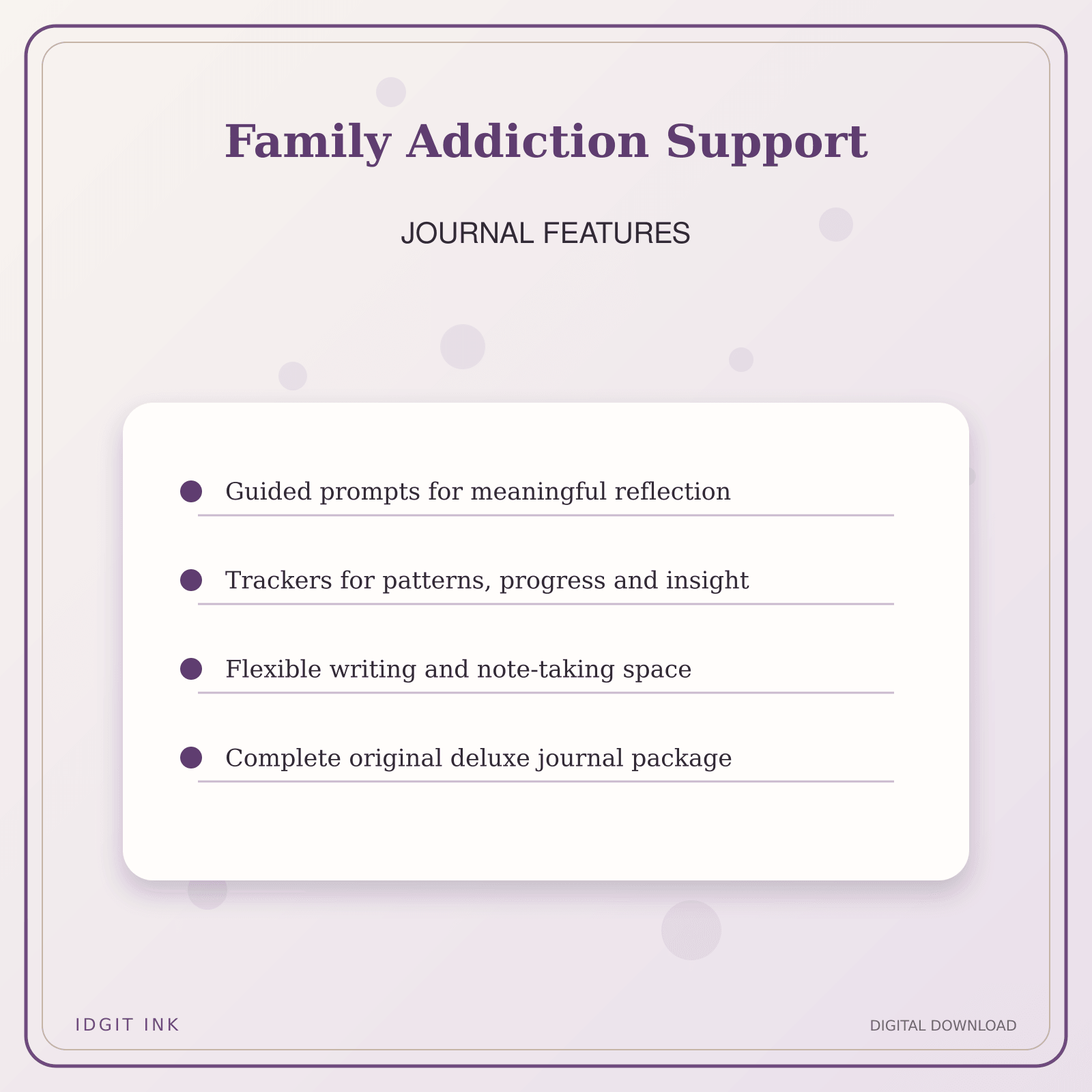 Idgit Ink Family Addiction Support deluxe journal and planner bundle — journal prompts and reflection features