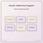 Idgit Ink Family Addiction Support deluxe journal and planner bundle — included digital stickers and cards