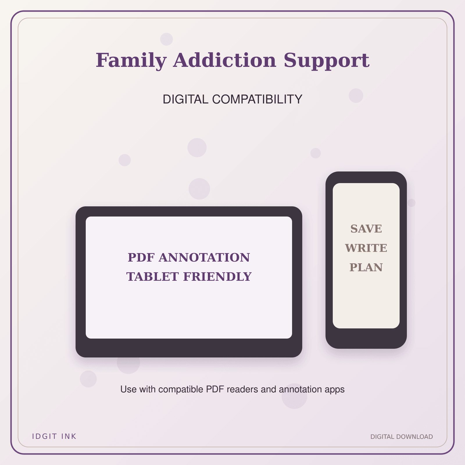 Idgit Ink Family Addiction Support deluxe journal and planner bundle — tablet and pdf annotation compatibility