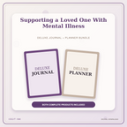 Idgit Ink Supporting a Loved One With Mental Illness deluxe journal and planner bundle — primary bundle cover showing both deluxe products