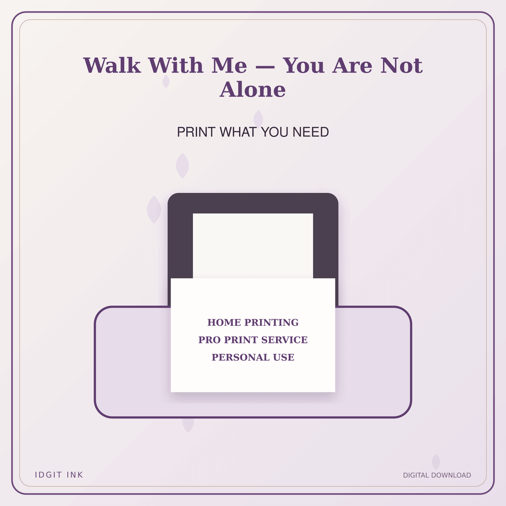 Idgit Ink Walk With Me — You Are Not Alone deluxe journal and planner bundle — home and professional printing information