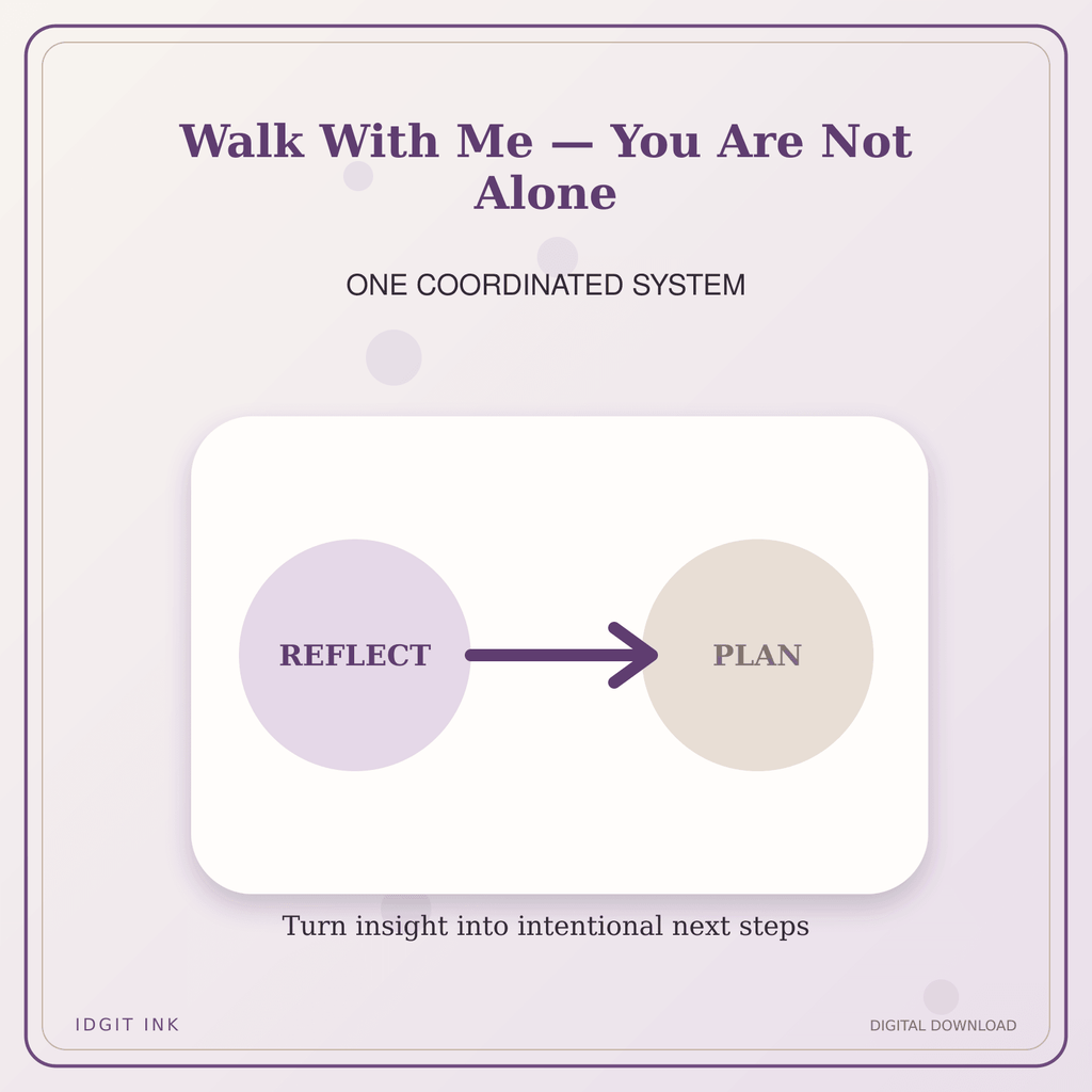 Idgit Ink Walk With Me — You Are Not Alone deluxe journal and planner bundle — topic-specific benefits and use cases