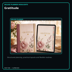 Gratitude deluxe digital planner features and flexible organization