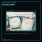 Anxiety Relief deluxe digital planner features and flexible organization