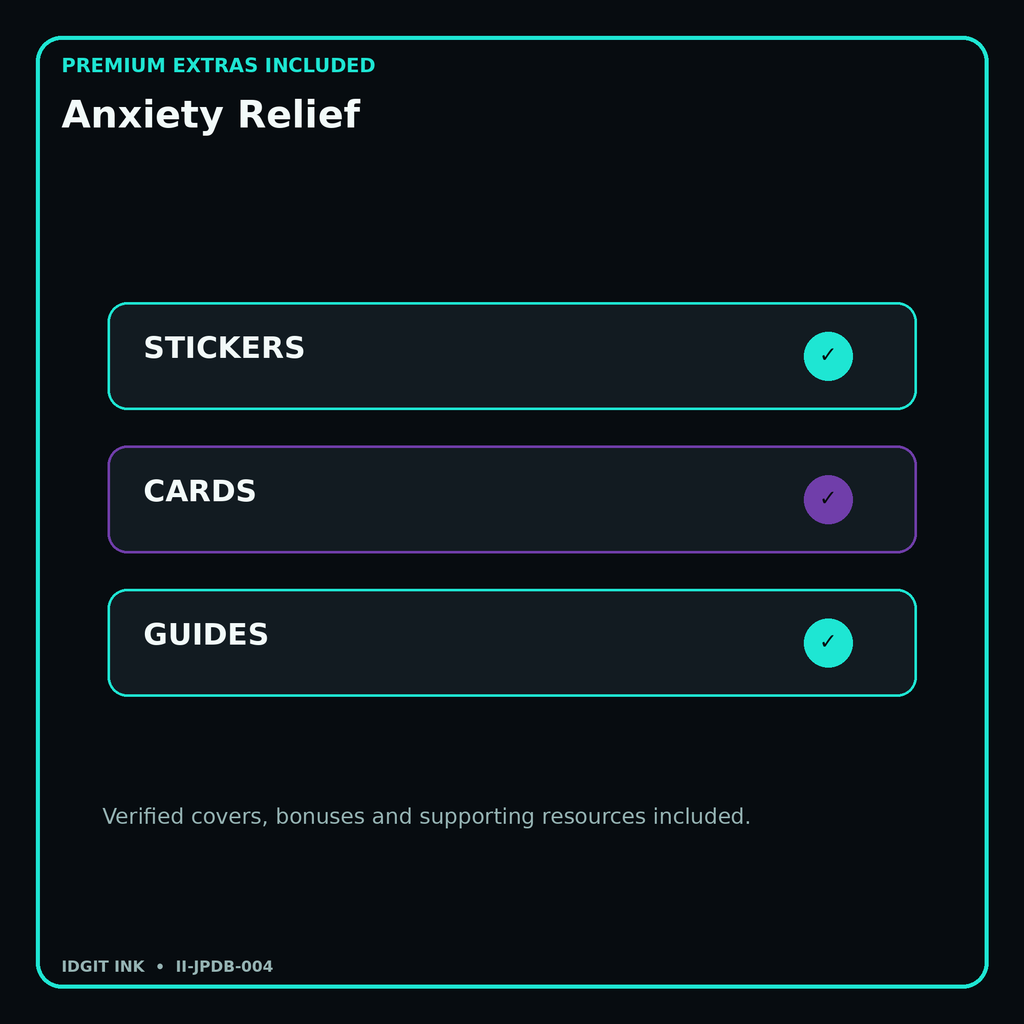 Anxiety Relief stickers cards covers guides and verified bundle bonuses