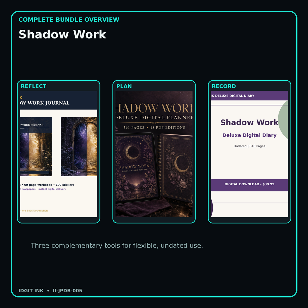 Shadow Work complete three-product digital bundle overview