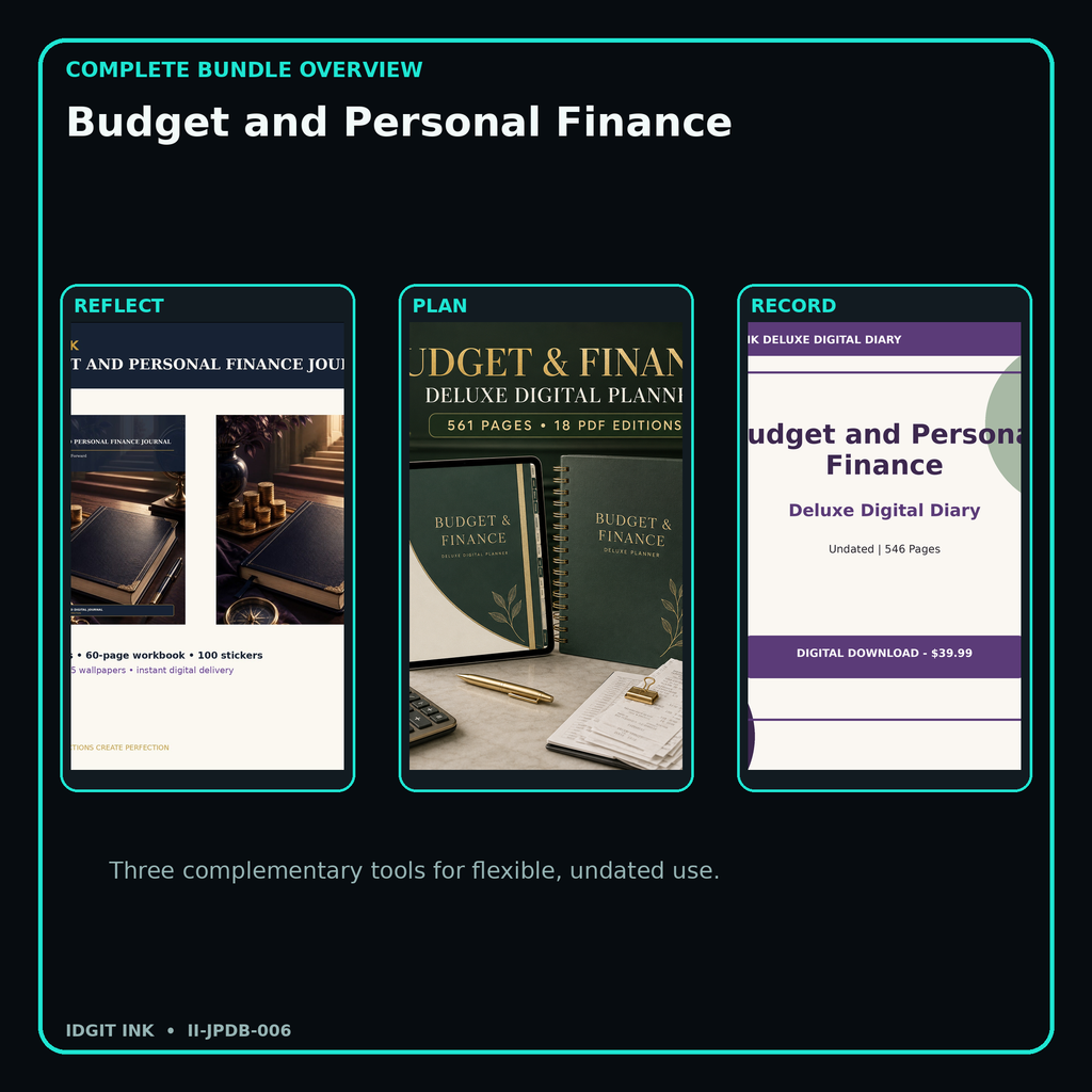 Budget and Personal Finance complete three-product digital bundle overview