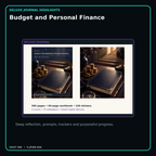Budget and Personal Finance deluxe digital journal features and guided reflection pages