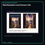 Manifestation and Dream-Life deluxe digital journal features and guided reflection pages