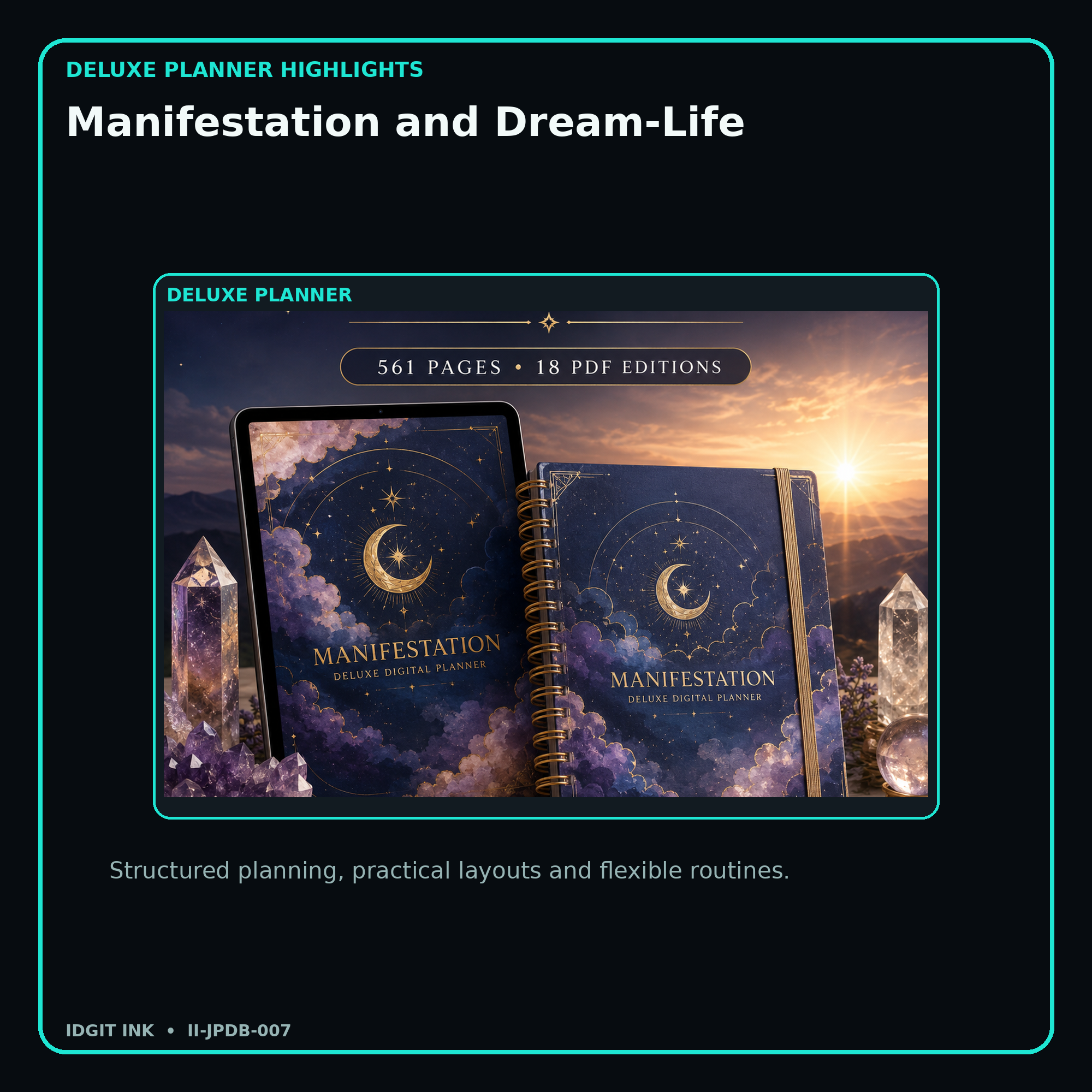 Manifestation and Dream-Life deluxe digital planner features and flexible organization