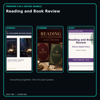 Reading and Book Review premium digital journal planner and diary bundle cover
