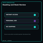 Reading and Book Review secure digital download personal-use and no-shipping notice