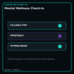 Mental Wellness Check-In fillable printable and hyperlinked digital features