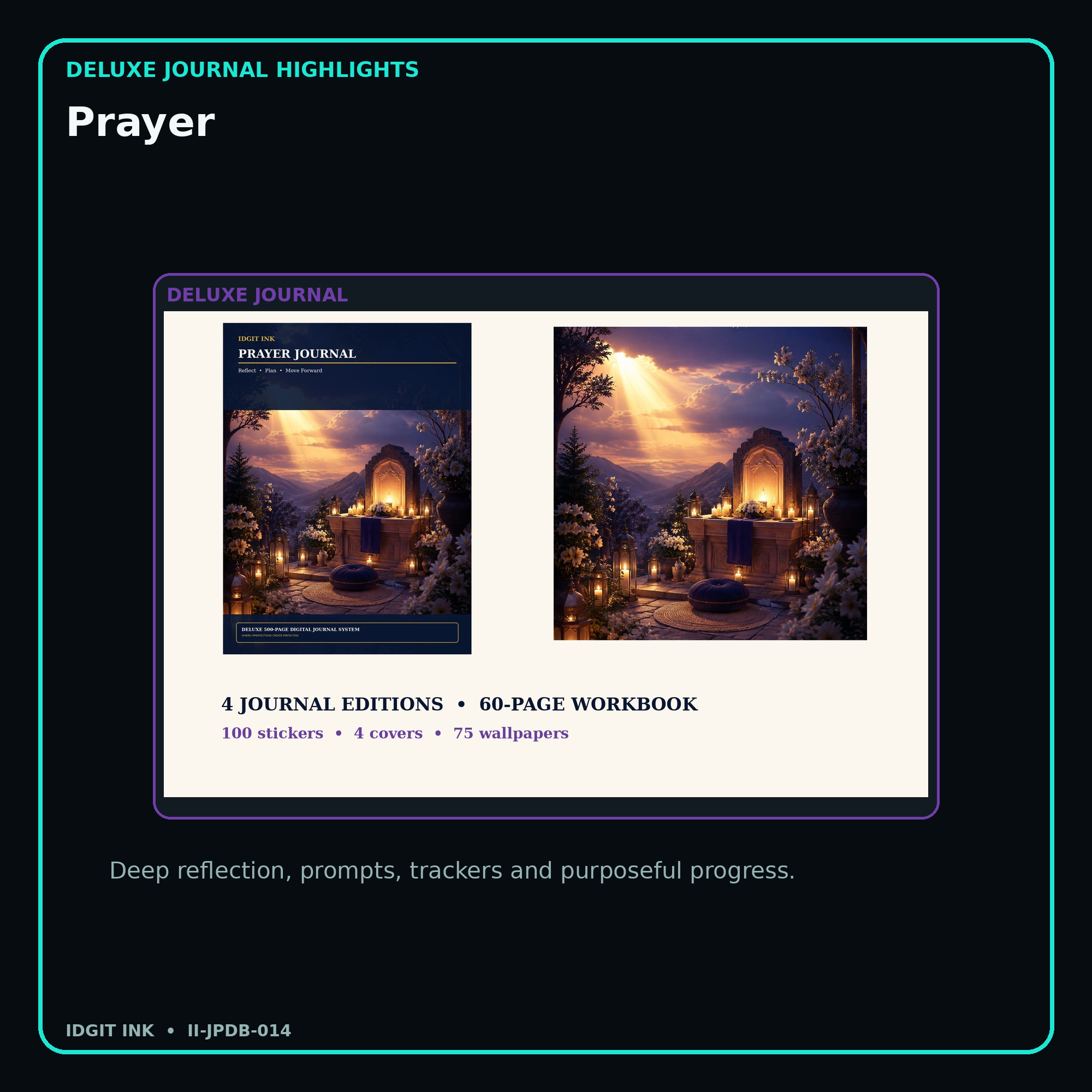 Prayer deluxe digital journal features and guided reflection pages