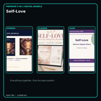 Self-Love premium digital journal planner and diary bundle cover