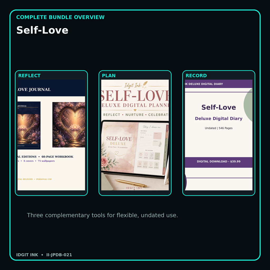 Self-Love complete three-product digital bundle overview
