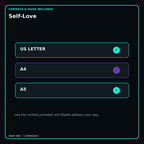 Self-Love digital bundle formats in US Letter A4 and A5