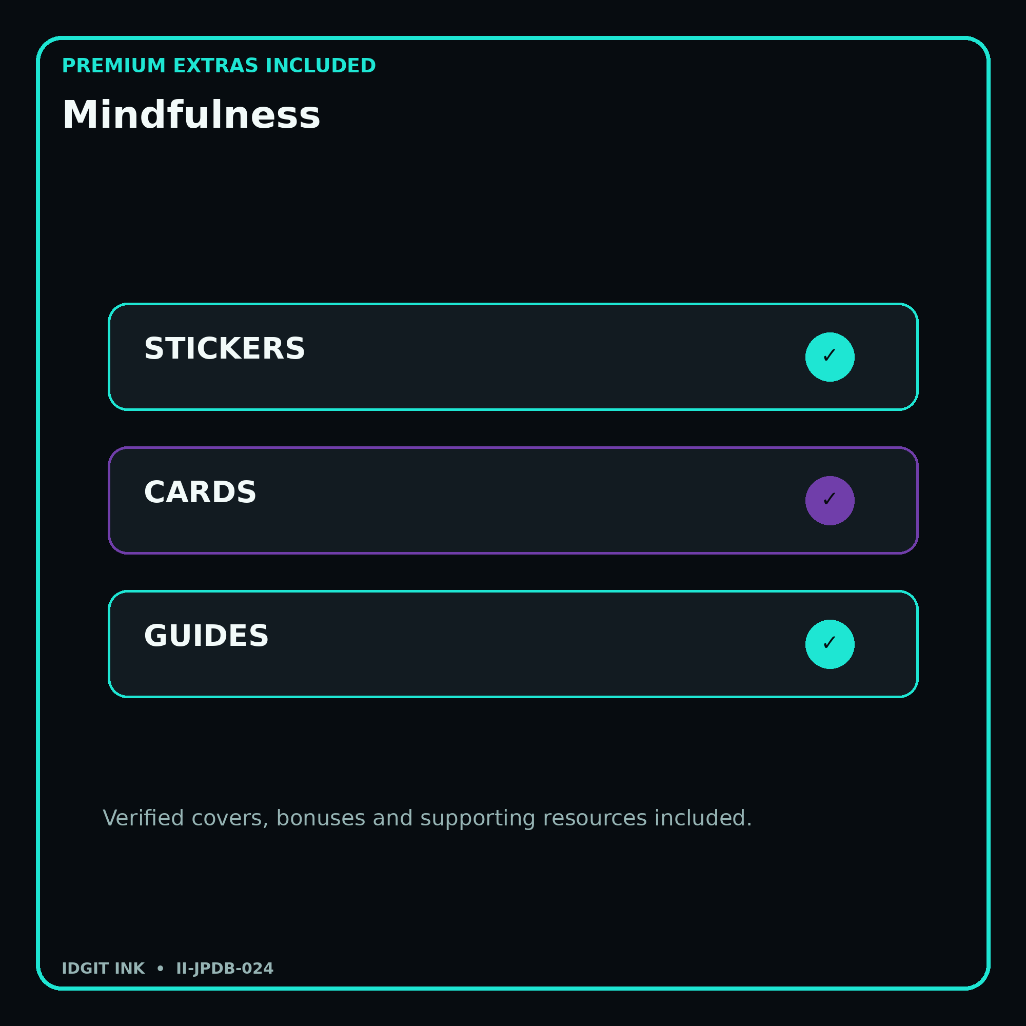 Mindfulness stickers cards covers guides and verified bundle bonuses