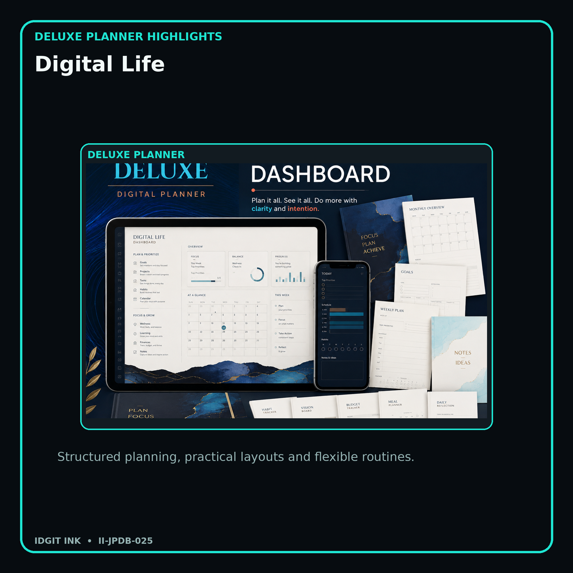 Digital Life deluxe digital planner features and flexible organization