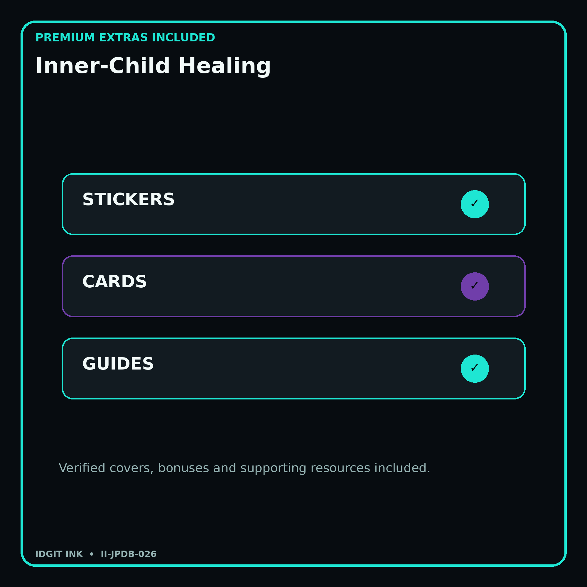 Inner-Child Healing stickers cards covers guides and verified bundle bonuses