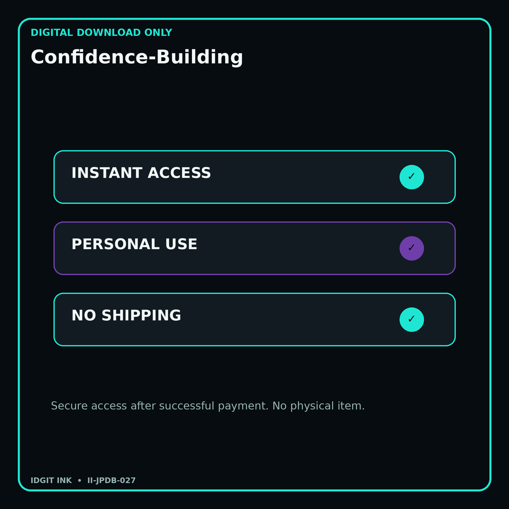 Confidence-Building secure digital download personal-use and no-shipping notice