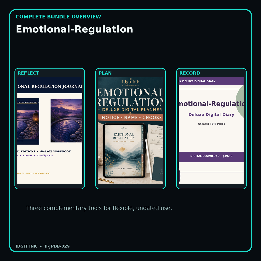 Emotional-Regulation complete three-product digital bundle overview