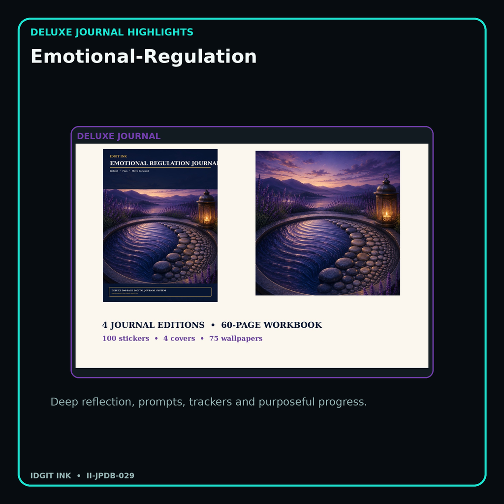 Emotional-Regulation deluxe digital journal features and guided reflection pages