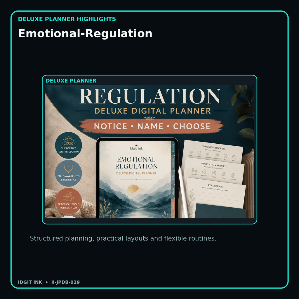Emotional-Regulation deluxe digital planner features and flexible organization