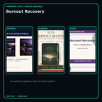 Burnout Recovery premium digital journal planner and diary bundle cover