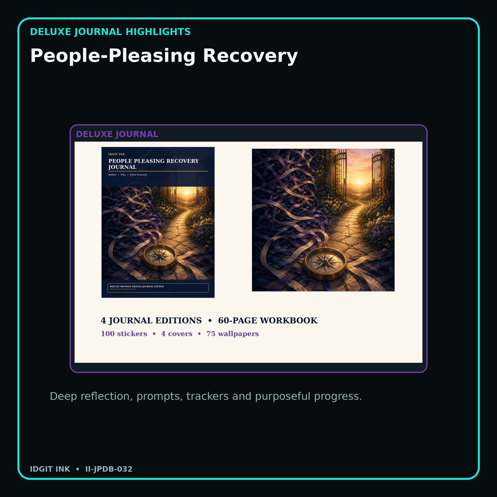 People-Pleasing Recovery deluxe digital journal features and guided reflection pages