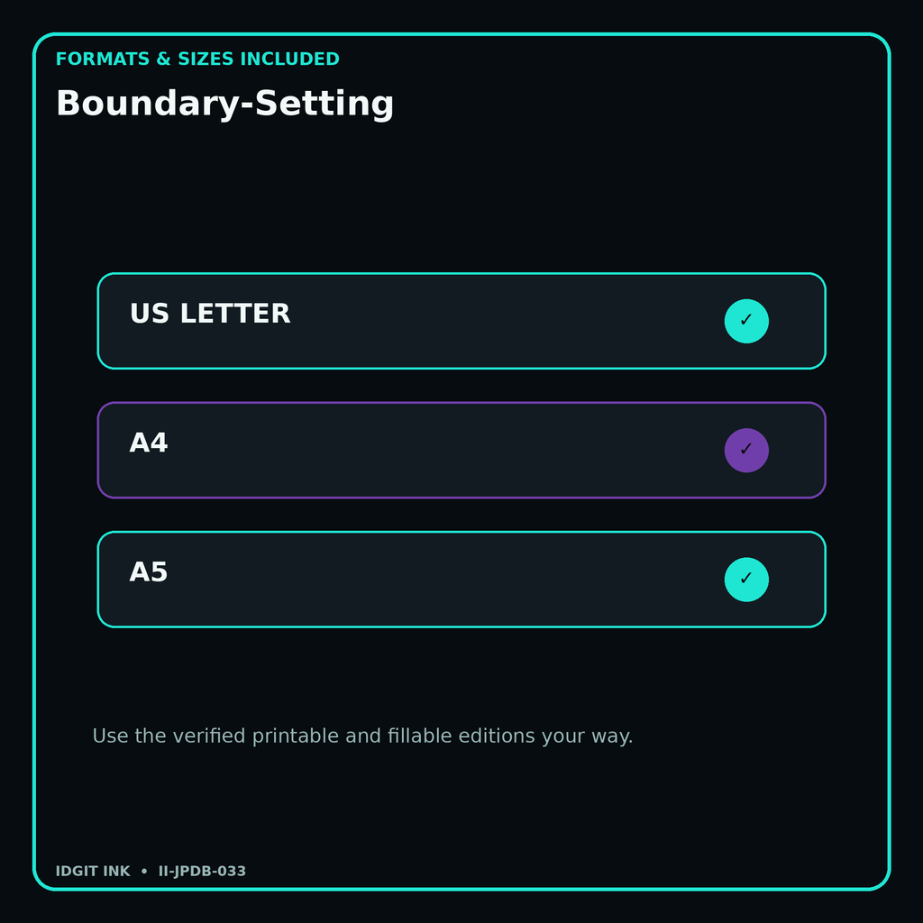 Boundary-Setting digital bundle formats in US Letter A4 and A5
