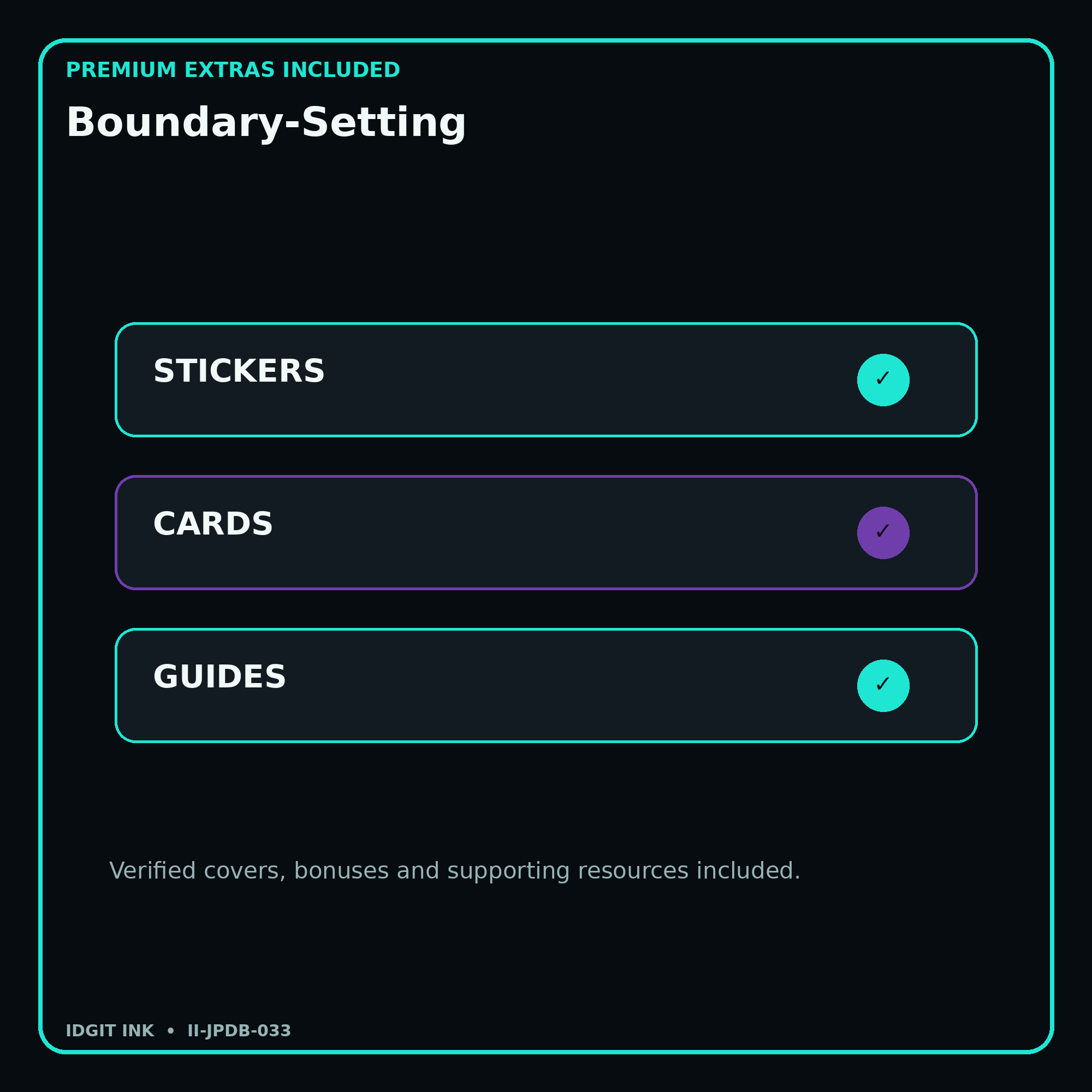 Boundary-Setting stickers cards covers guides and verified bundle bonuses