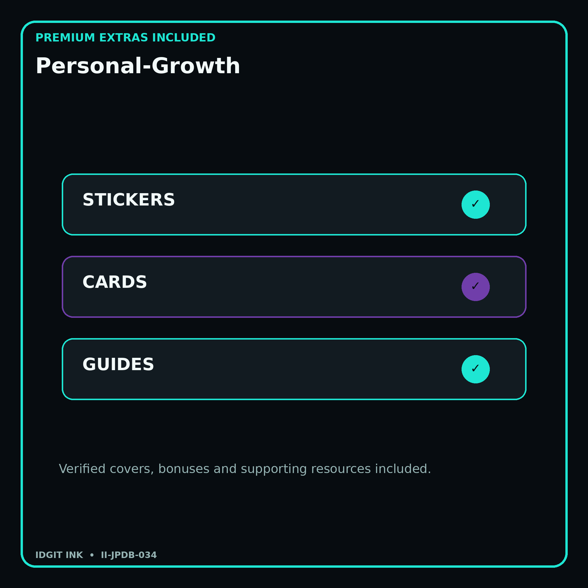 Personal-Growth stickers cards covers guides and verified bundle bonuses
