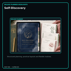 Self-Discovery deluxe digital planner features and flexible organization