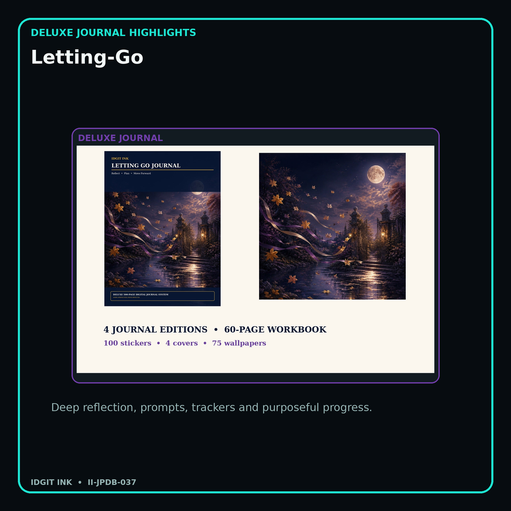 Letting-Go deluxe digital journal features and guided reflection pages