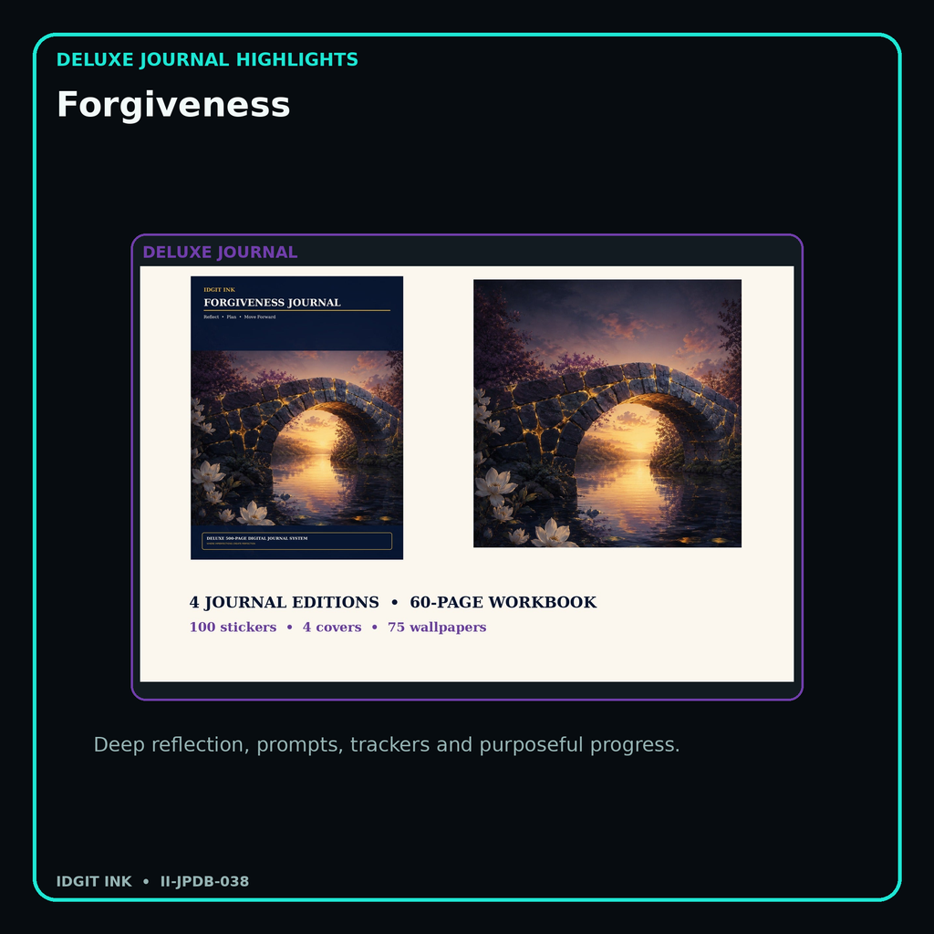 Forgiveness deluxe digital journal features and guided reflection pages