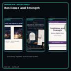 Resilience and Strength premium digital journal planner and diary bundle cover