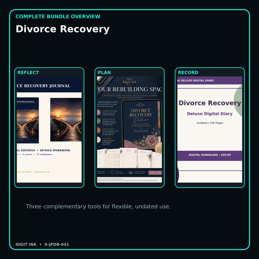 Divorce Recovery complete three-product digital bundle overview