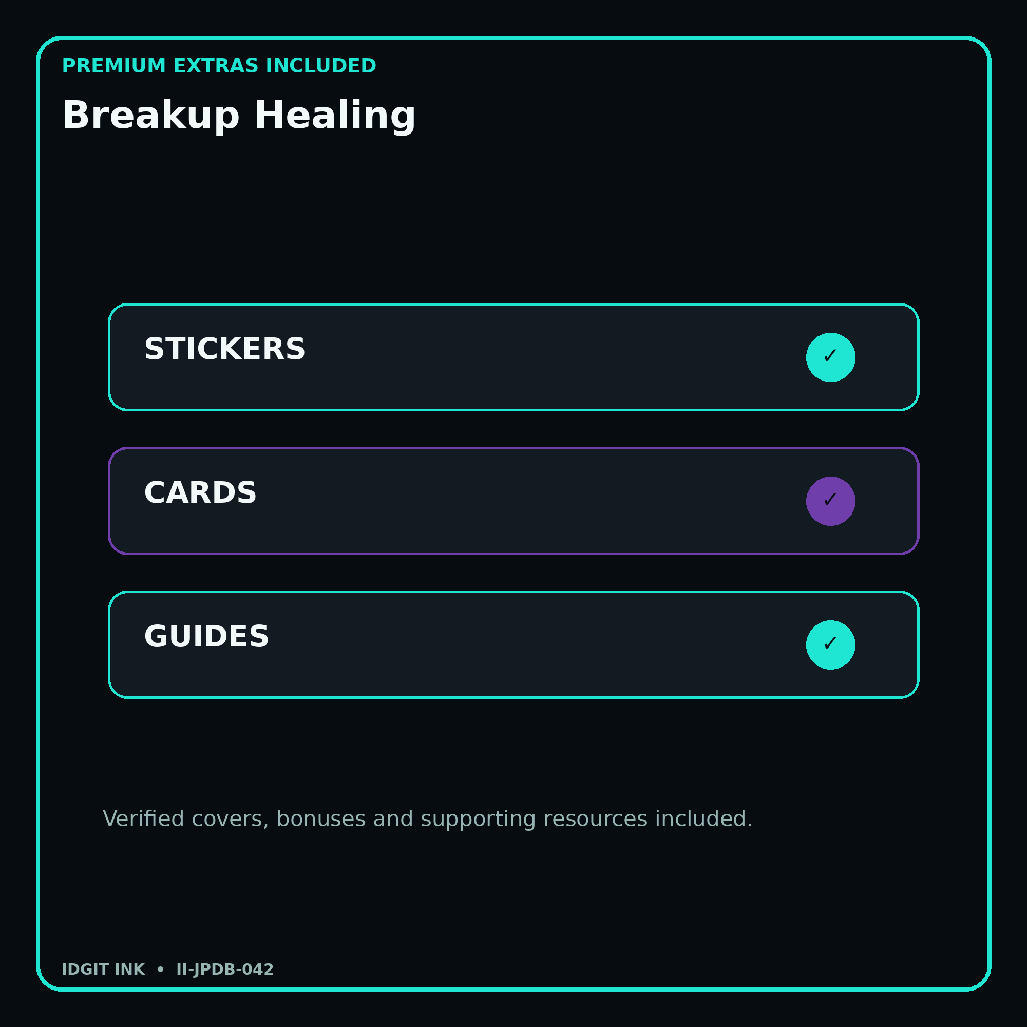 Breakup Healing stickers cards covers guides and verified bundle bonuses