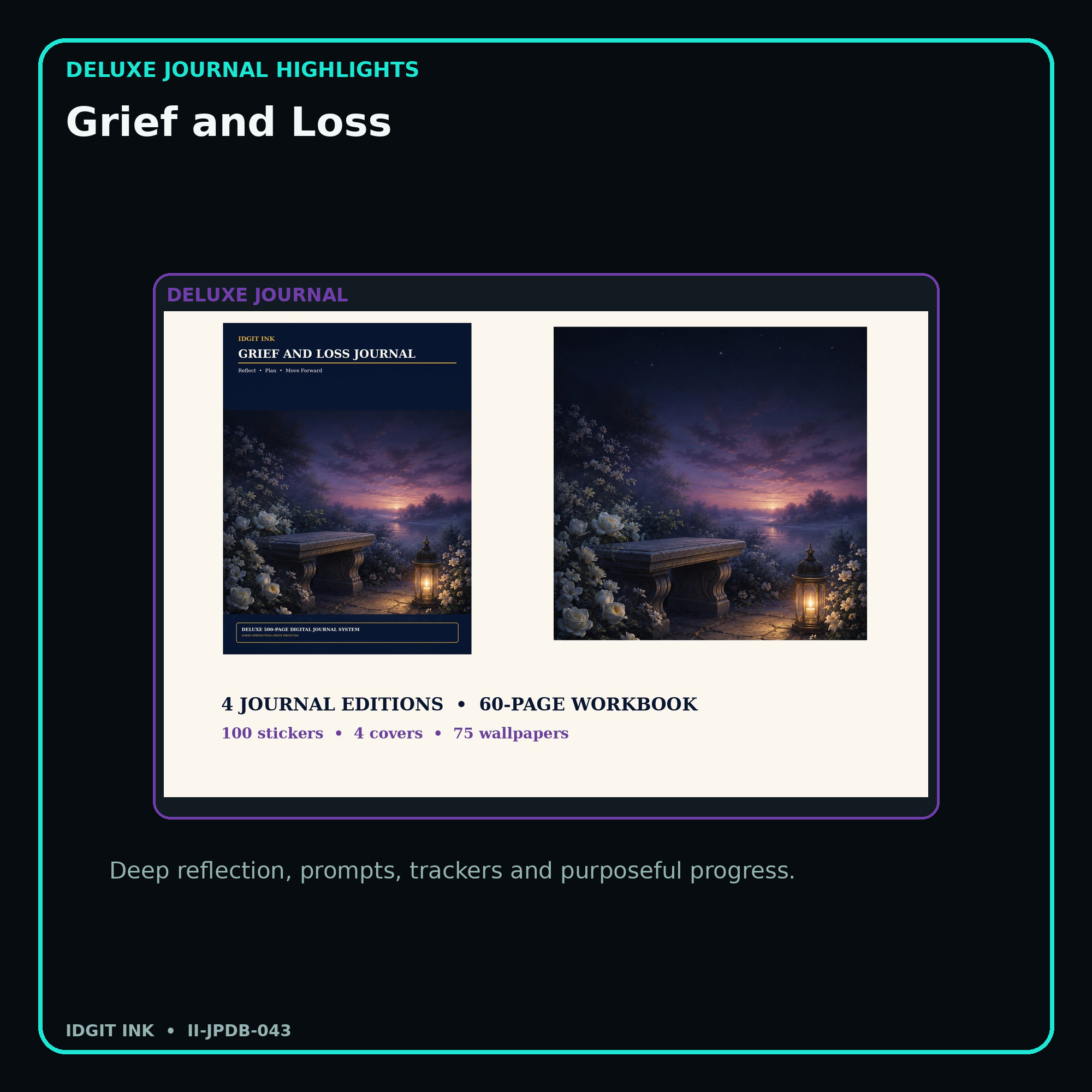 Grief and Loss deluxe digital journal features and guided reflection pages