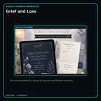 Grief and Loss deluxe digital planner features and flexible organization