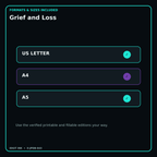 Grief and Loss digital bundle formats in US Letter A4 and A5