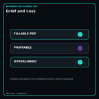 Grief and Loss fillable printable and hyperlinked digital features