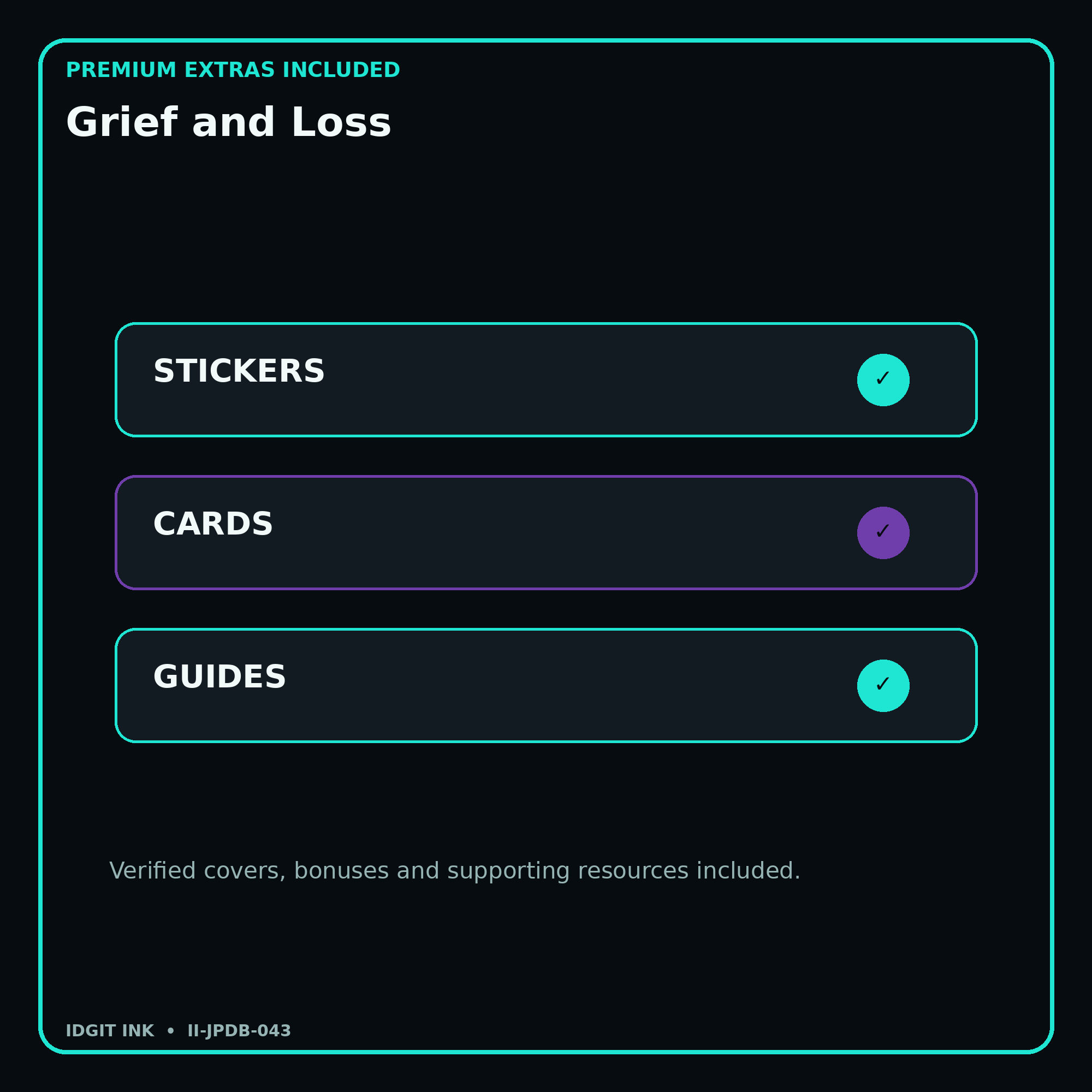 Grief and Loss stickers cards covers guides and verified bundle bonuses