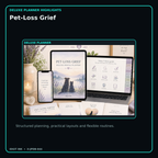 Pet-Loss Grief deluxe digital planner features and flexible organization