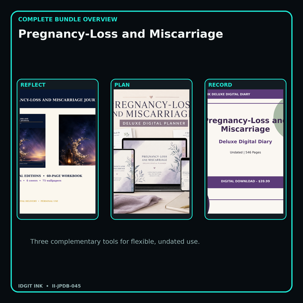 Pregnancy-Loss and Miscarriage complete three-product digital bundle overview