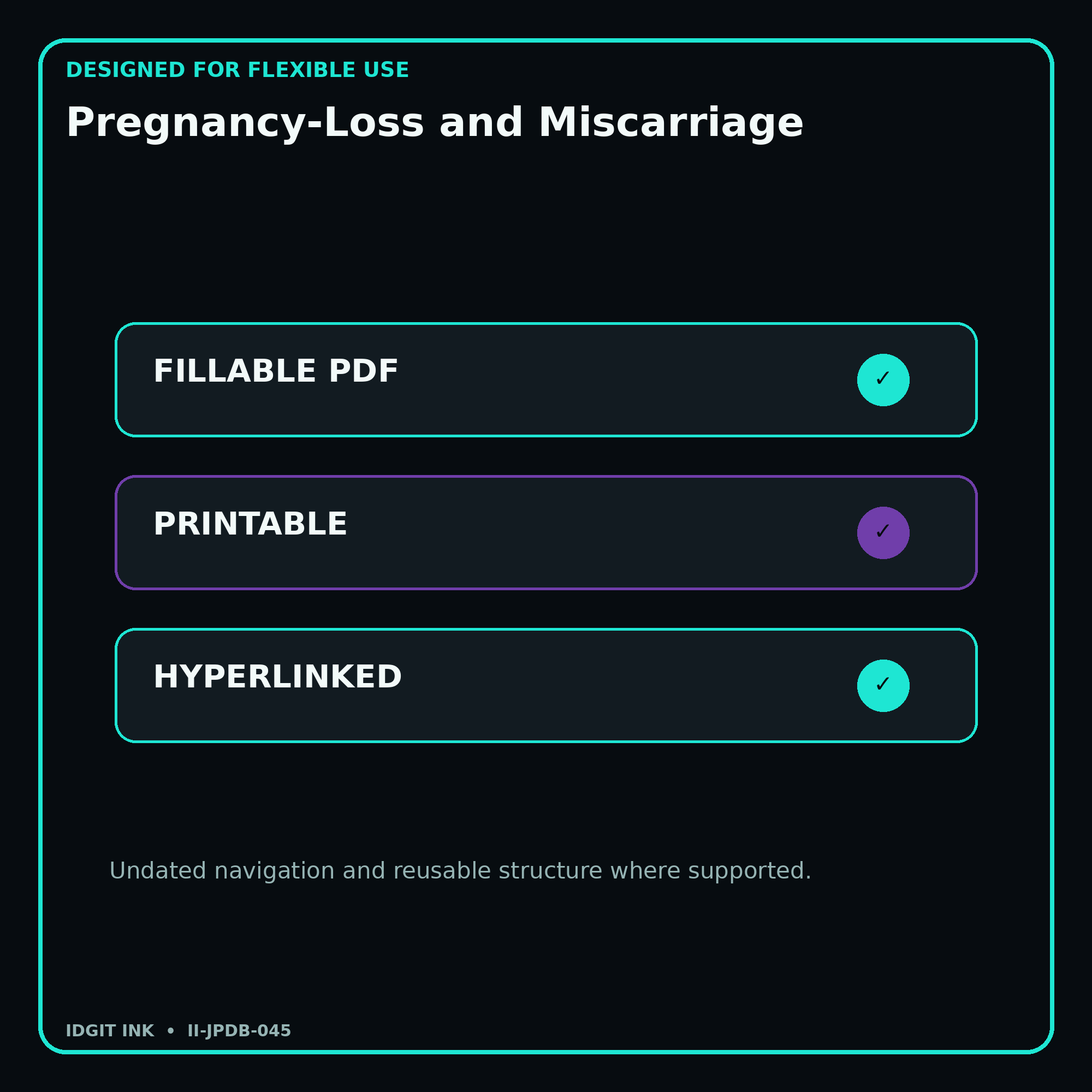 Pregnancy-Loss and Miscarriage fillable printable and hyperlinked digital features