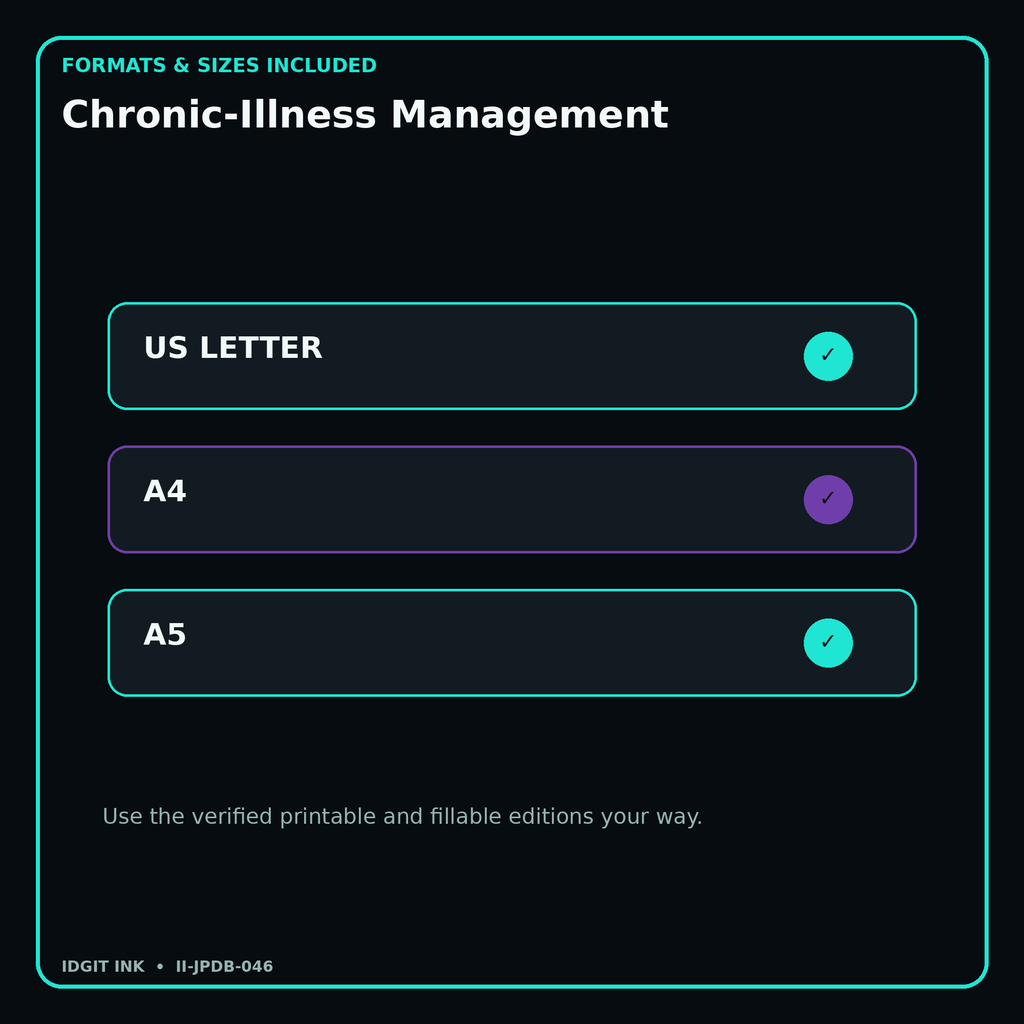 Chronic-Illness Management digital bundle formats in US Letter A4 and A5